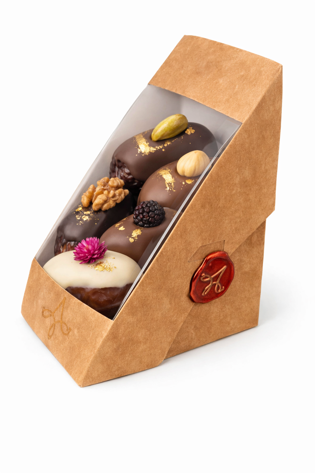Premium Stuffed Dates Coated in Belgian Chocolate (5 pcs)
